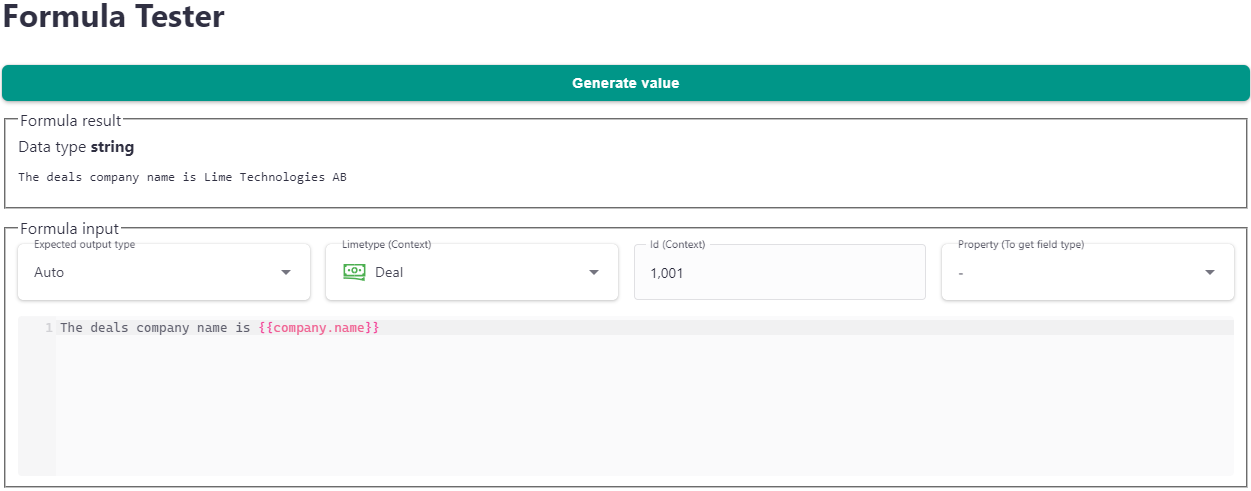 Formulas - Lime CRM Documentation