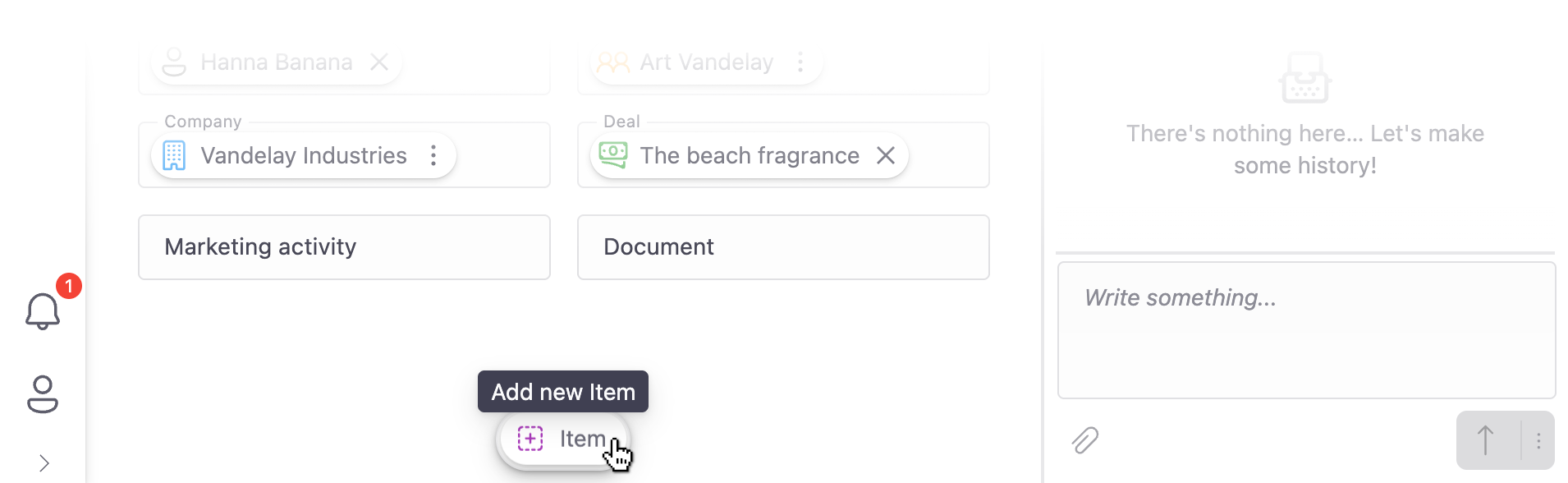 Action button with icon and label showing tooltip on hover