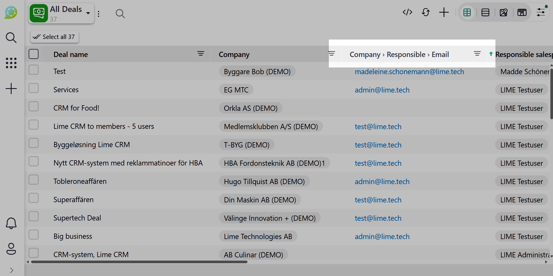 showing related columns in client