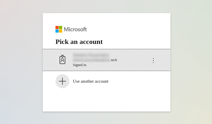 Account selection