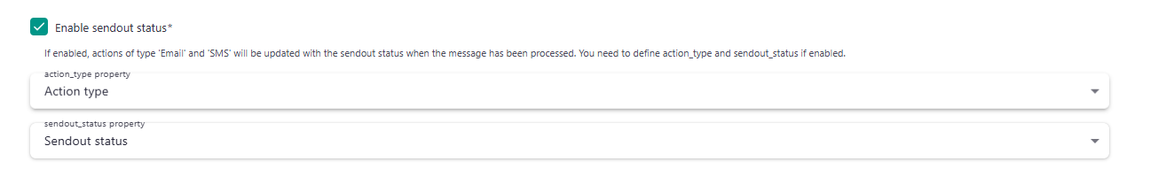 sendout status checkbox